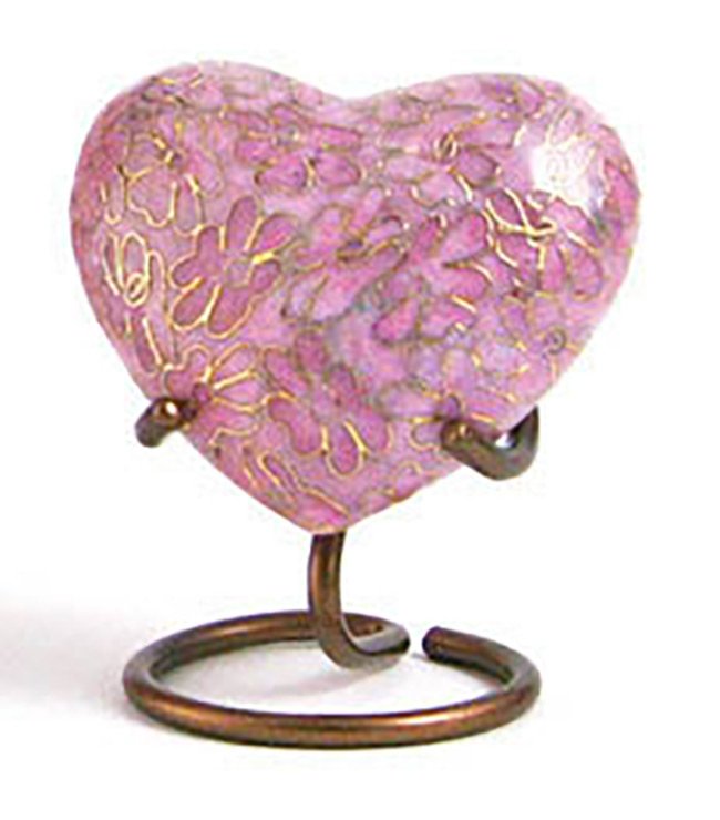 Cremation Urns > Elysse Pink Heart Keepsake Urn | Northwood Fune...