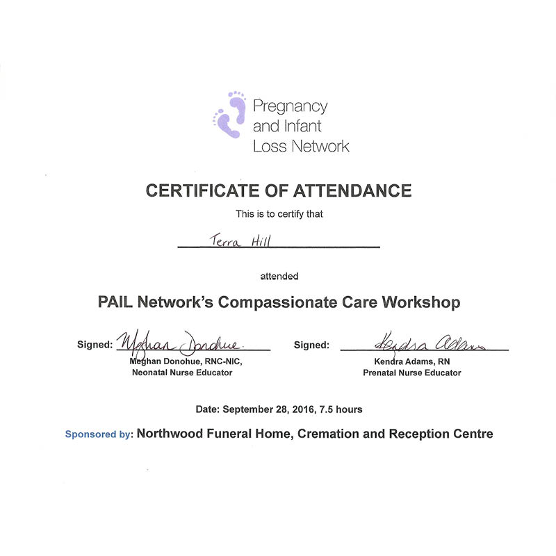 PAIL - Pregnancy and Infant Loss Seminar. September 28, 2016